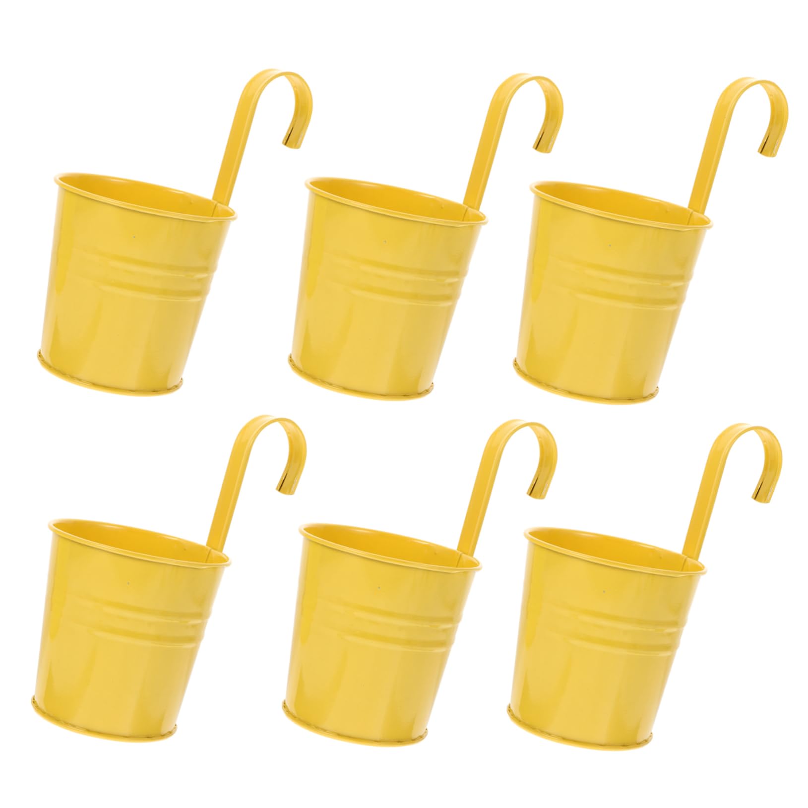 6stücke Teiliges Blumentopf Mit Entwässerungslöchern Hängende Pflanztöpfe Für Balkonzaun Und Garten Robuste Eisen Eimer Pflanzgefäße Zur Dekoration Von Außen Innenbereichen