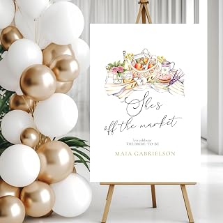 She's Off The Market Bridal Shower Welcome Sign, Fresh Off The Market Farmers Market Party Poster, Custom Bridal Shower Decor for Bride, Women, Friends, Birthday or Wedding Gift Idea