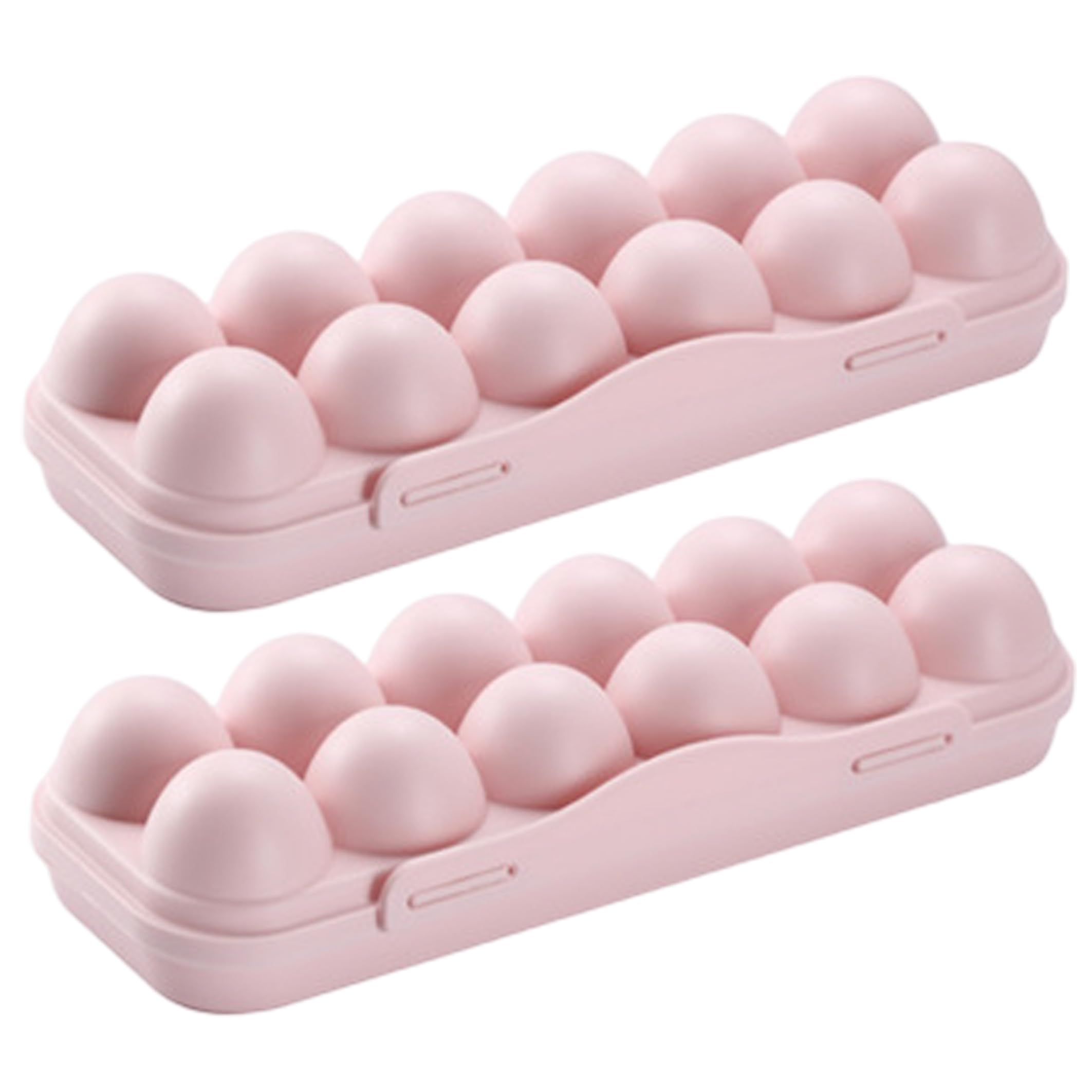 Striegro Egg Storage Containers, 2-pack 12-grid Plastic Egg Carton With Lid, Stackable Boxes For Refrigerator Organization..