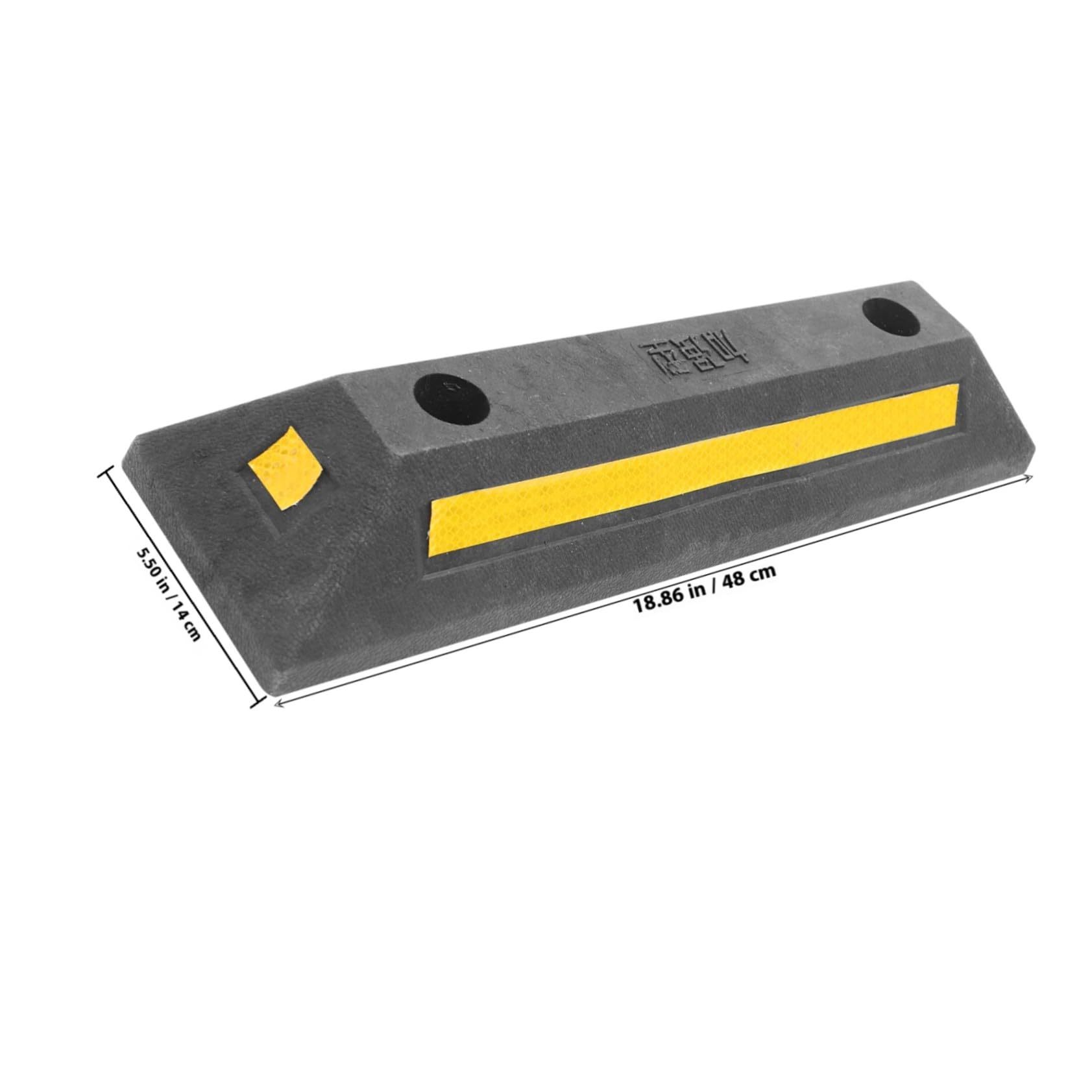 GANAZONO Tope De Estacionamiento De Caucho Resistente 480x130x80 Mm Cinta Reflectante para Garaje y Aparcamiento Urbano Seguridad Vehículos Domésticos