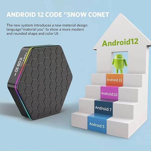 Miniatura 3 de Android 12.0 TV Box 6k3D HD TV Box H618 Quadcore 4GB RAM 32GB ROM 2.4G5.0G Dual WiFi y BT 5.0 Android Box Soporte Multi-Lingual Iptv Box con LAN