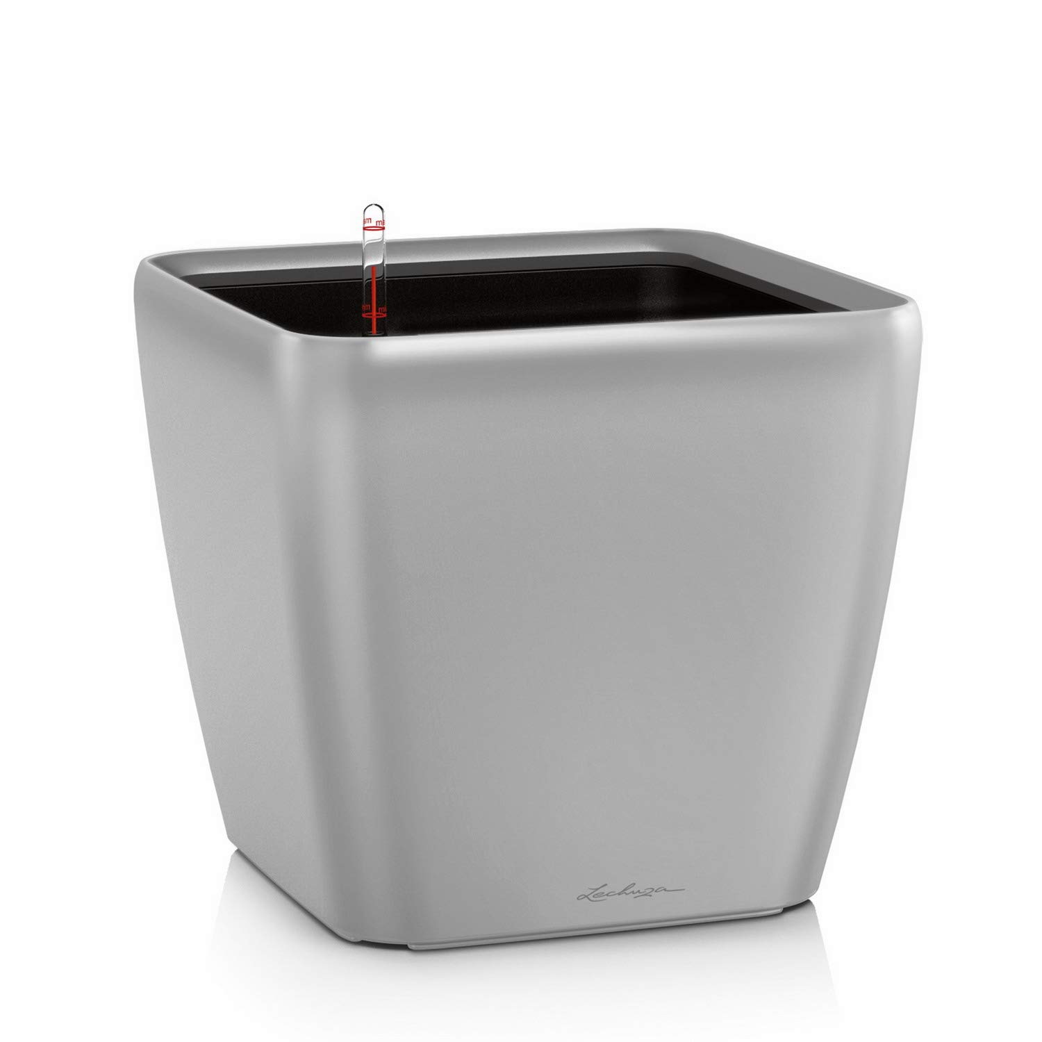 LECHUZA QUADRO Premium LS 50 silber metallic 16288