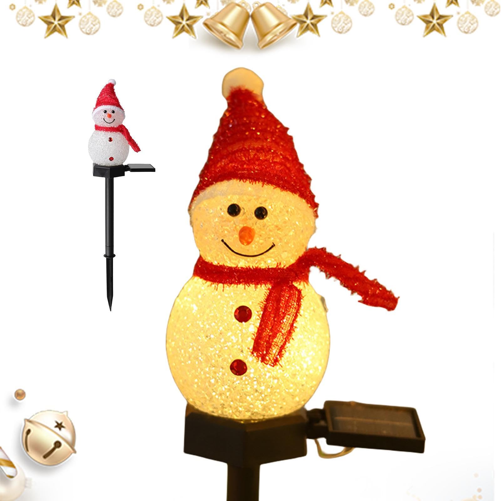 Luces solares para Navidad,Luces solares de Navidad,Luces LED Luces con energía Solar - Luz de jardín, estacas de Patio de muñeco de Nieve, iluminación Ambiental, Luces Exteriores solares,