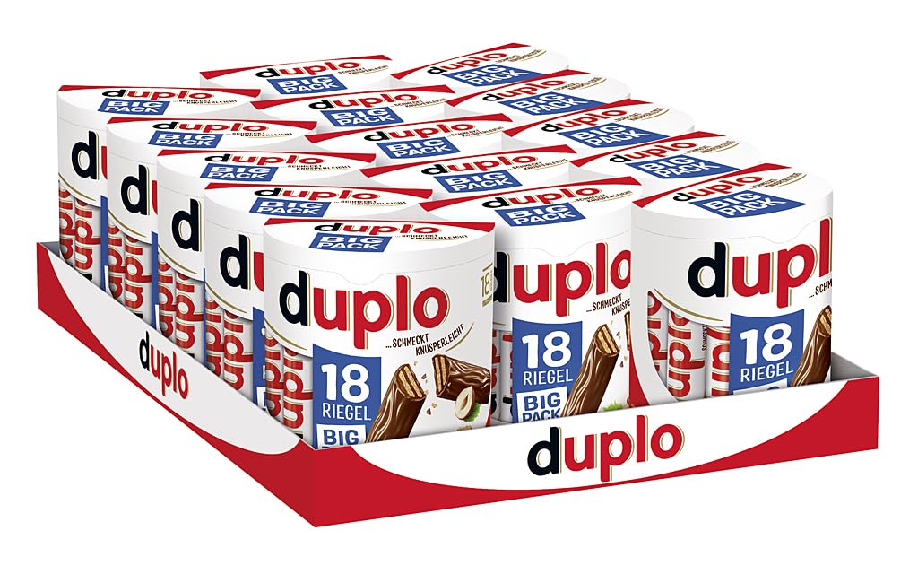 Duplo Big Pack – Schokoriegel mit feiner Nugatcreme, knuspriger Waffel & zarter Vollmilchschokolade – 15 Packungen mit je 18 einzeln verpackten Riegeln