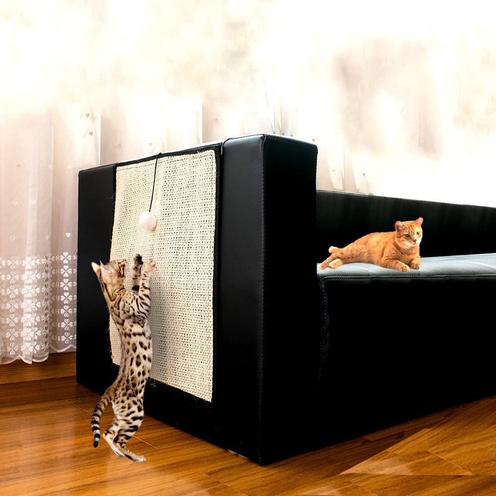 1 Pc Natural Sisal Cat Scratch Mat Sofa Couch Protector, Anti-Scratch Cat Repellent Mat Furniture Protectors for Cats - M