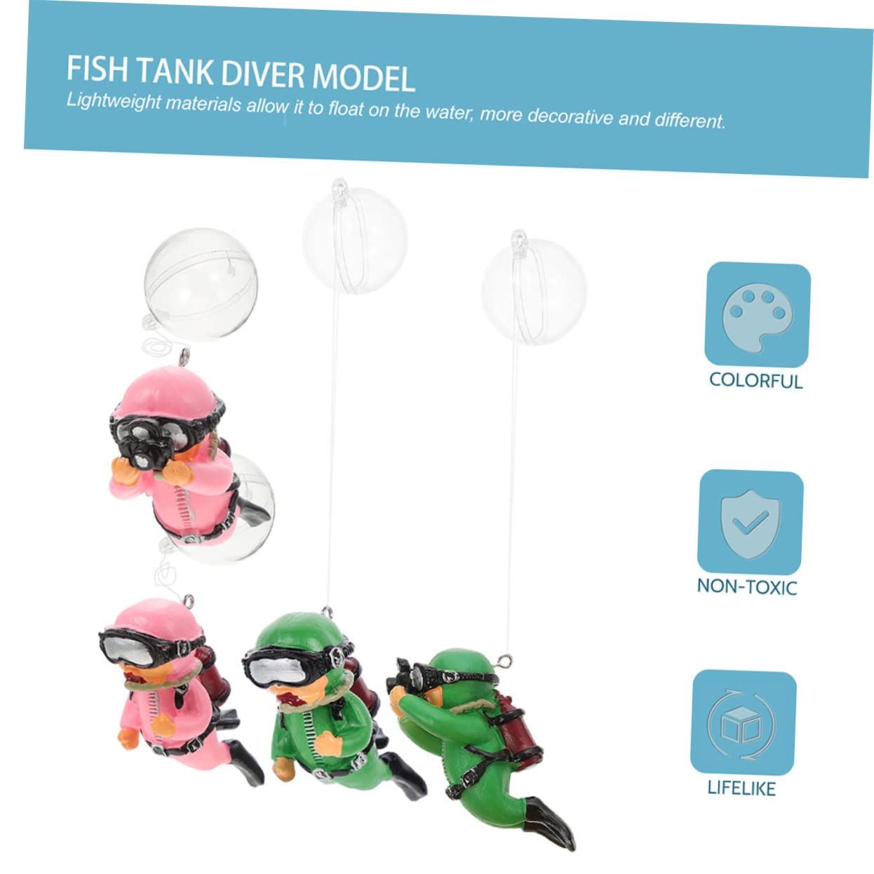POPETPOP 16pièces Décorations Aquatiques Flottantes Figurines De Plongeurs Décoratifs pour Aquarium Accessoires Ludiques pour Réservoirs Et Bassins Simulation De Plongeur Ajustable