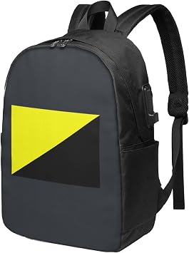 Ancap Flag Travel Laptop Backpack Bag with USB Charging Port 17 Inch Computer Business Backpacks for Women Men Work College Gift,Casual Daypack,Black