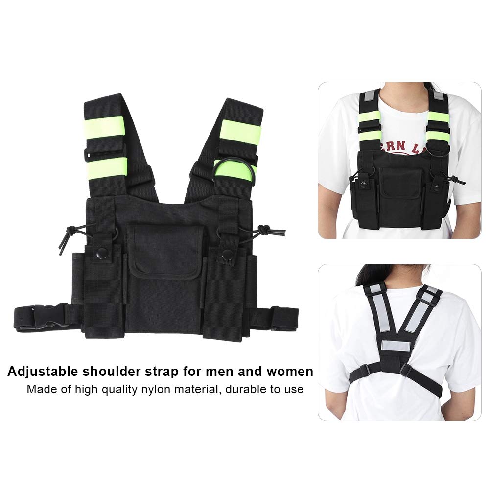 Equipo De Chaleco Con Soporte Para Arnés De Pecho De Radio, Walkie Talkies Arnés De Pecho De Radio Con Bolsas Frontales Y Bolsa Con Cremallera Arnés De Radio Universal Bolsa De Equipo De Pecho Paquete