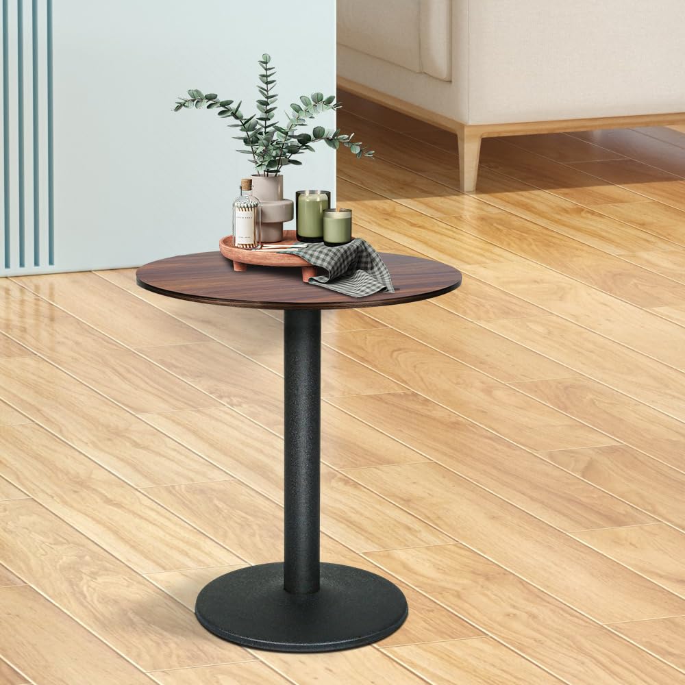 LANTUS Table de Bar Ronde, Table à Manger, carrée, Style Industriel, Planche de Bois + Pieds en Fer, Charge maximale 125KG, 60 * 60 * 72cm (B)