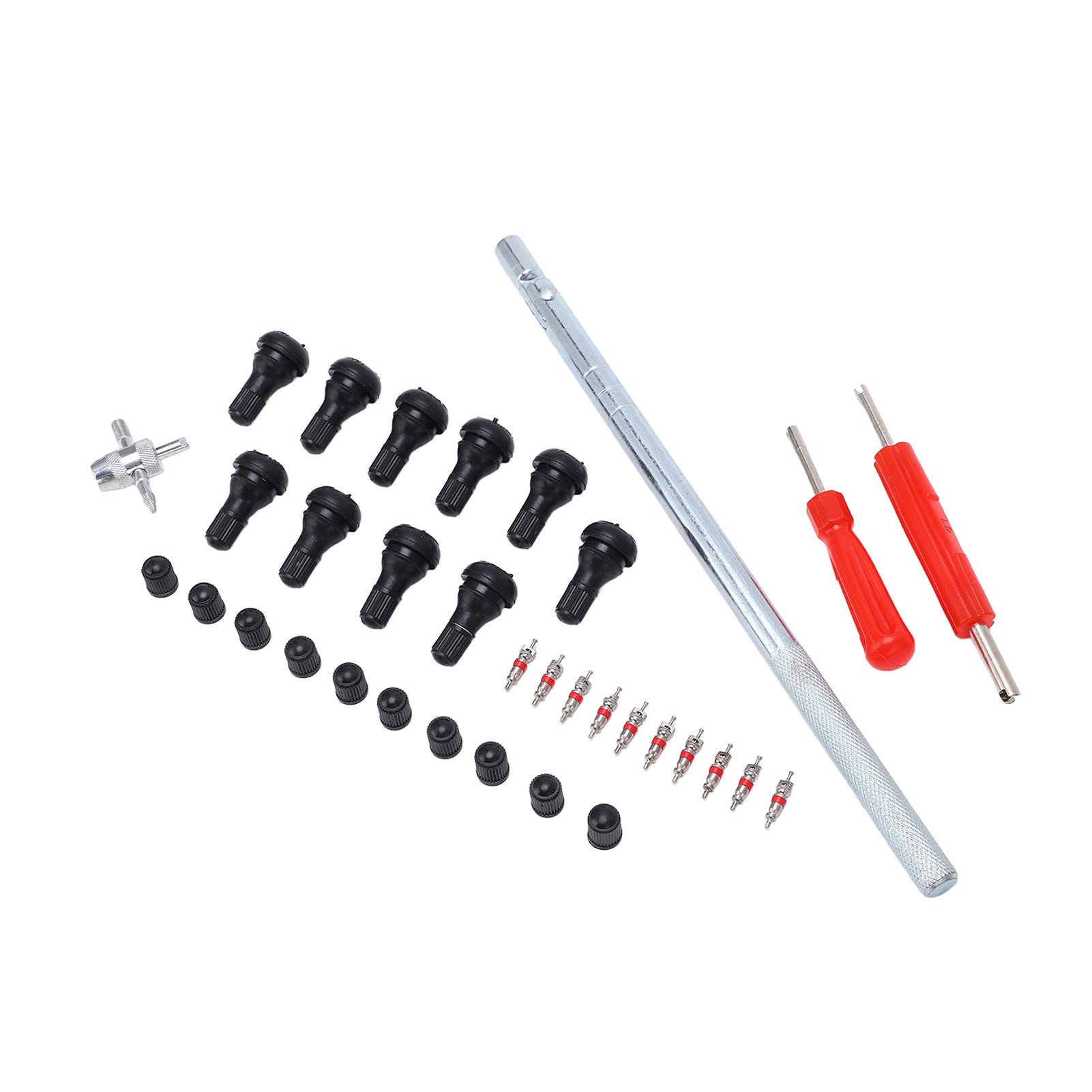 Medidor Presion Neumaticos Vesaneae 33PCS Kit De Reparación De Neumáticos Con 30 Núcleos Accesorios Patinete Electrico
