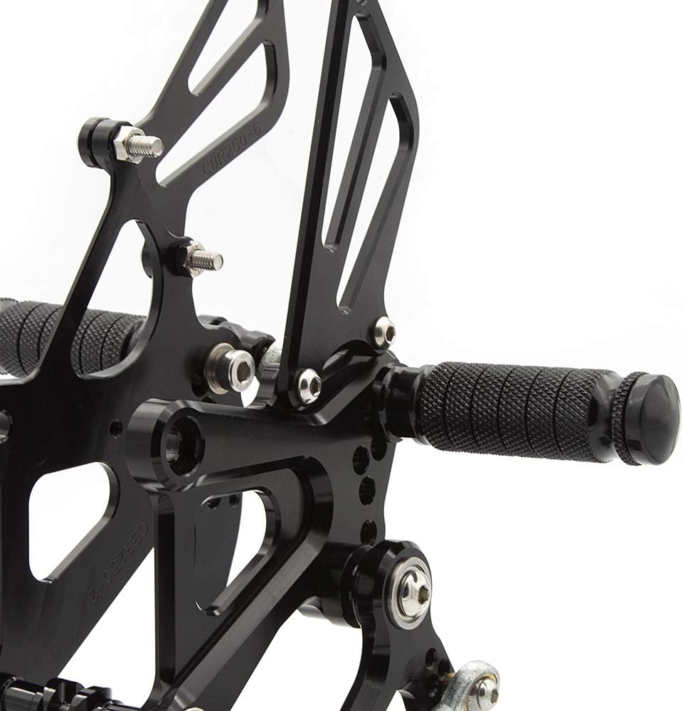 CNC CBR250R 10-16 Motorcycle Adjustable Rearsets Foot Pegs Rear Set Footpeg Compatible with CBR250R 2010 2011 2012 2013 2014 2015 2016 Black