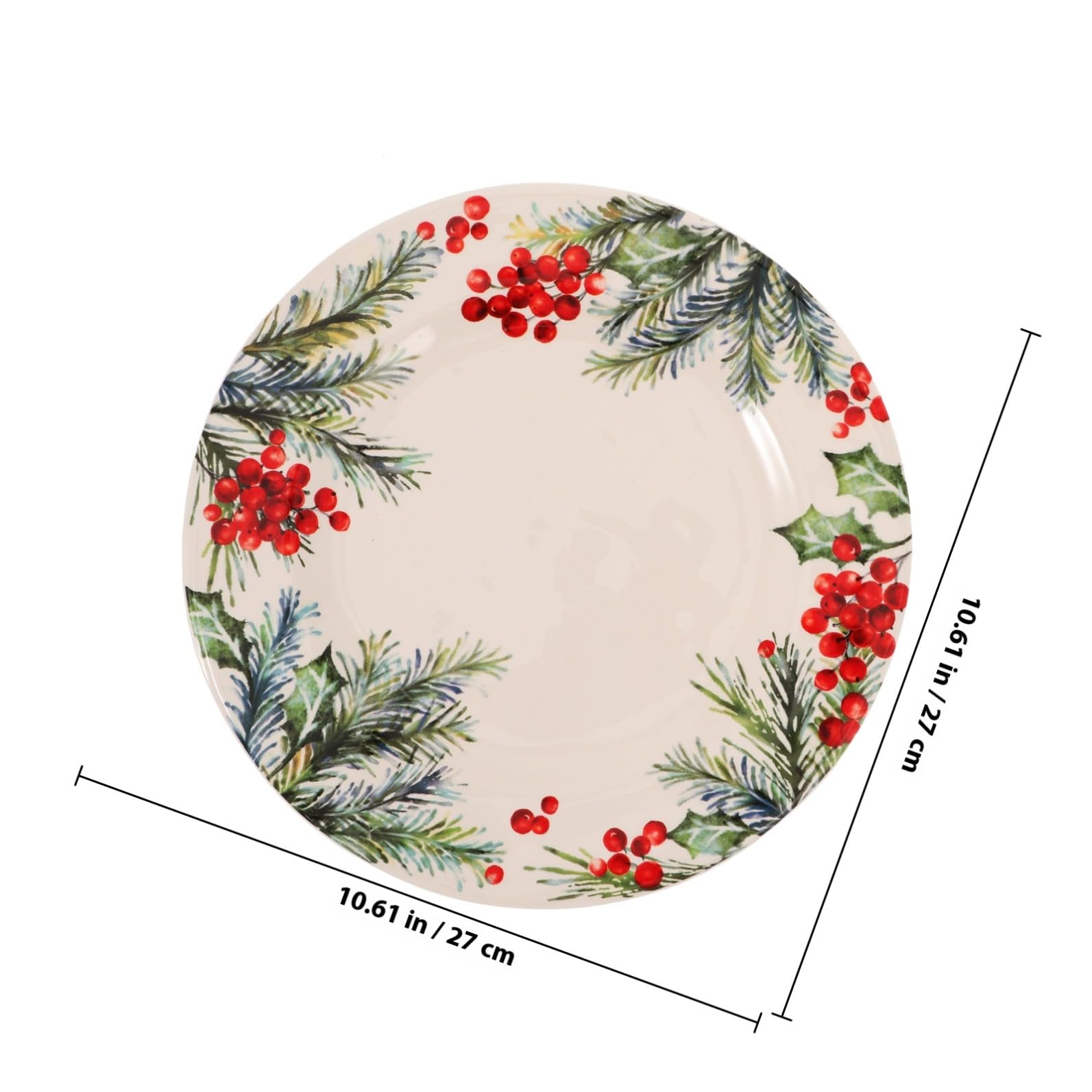 Plato De Cerámica Redondo Diseño Navideño Para Cenas De Navidad Sirve Frutas Verduras y Postres Decoración Festiva Para Hogar