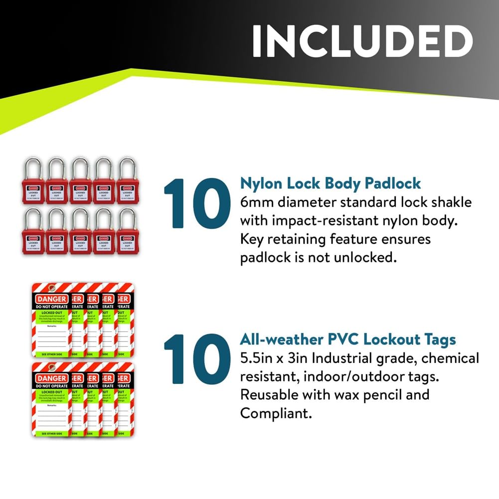 Etichette e di Blocco Tagout Etichetta di Sicurezza Kit di Blocco di Facile Identificazione Tagout Lucchetto Rosso Tag Out