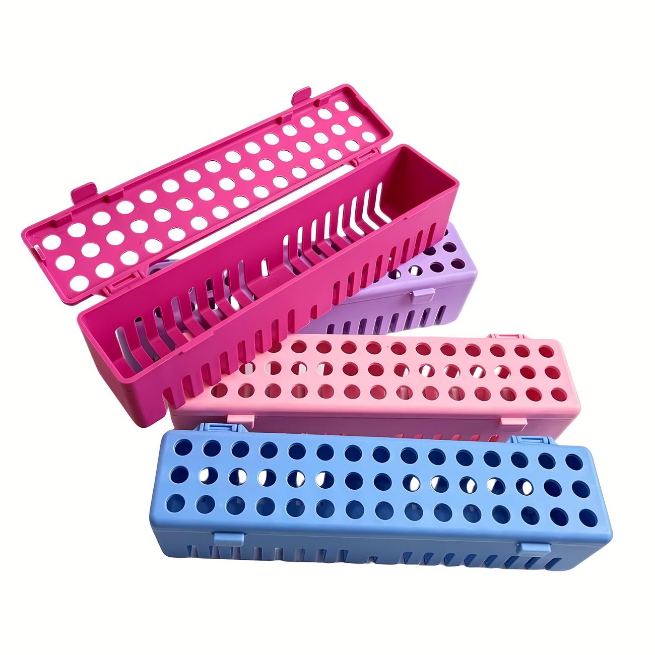 Dental-Autoklav-Sterilisatorbox, große Kunststoff-Sterilisationskassetten, Zahninstrumentenregal, Kassettenablage für Zahnärzte, medizinische Werkzeuge, Tattoos, Nägel (Upgrade-Version, 4 x