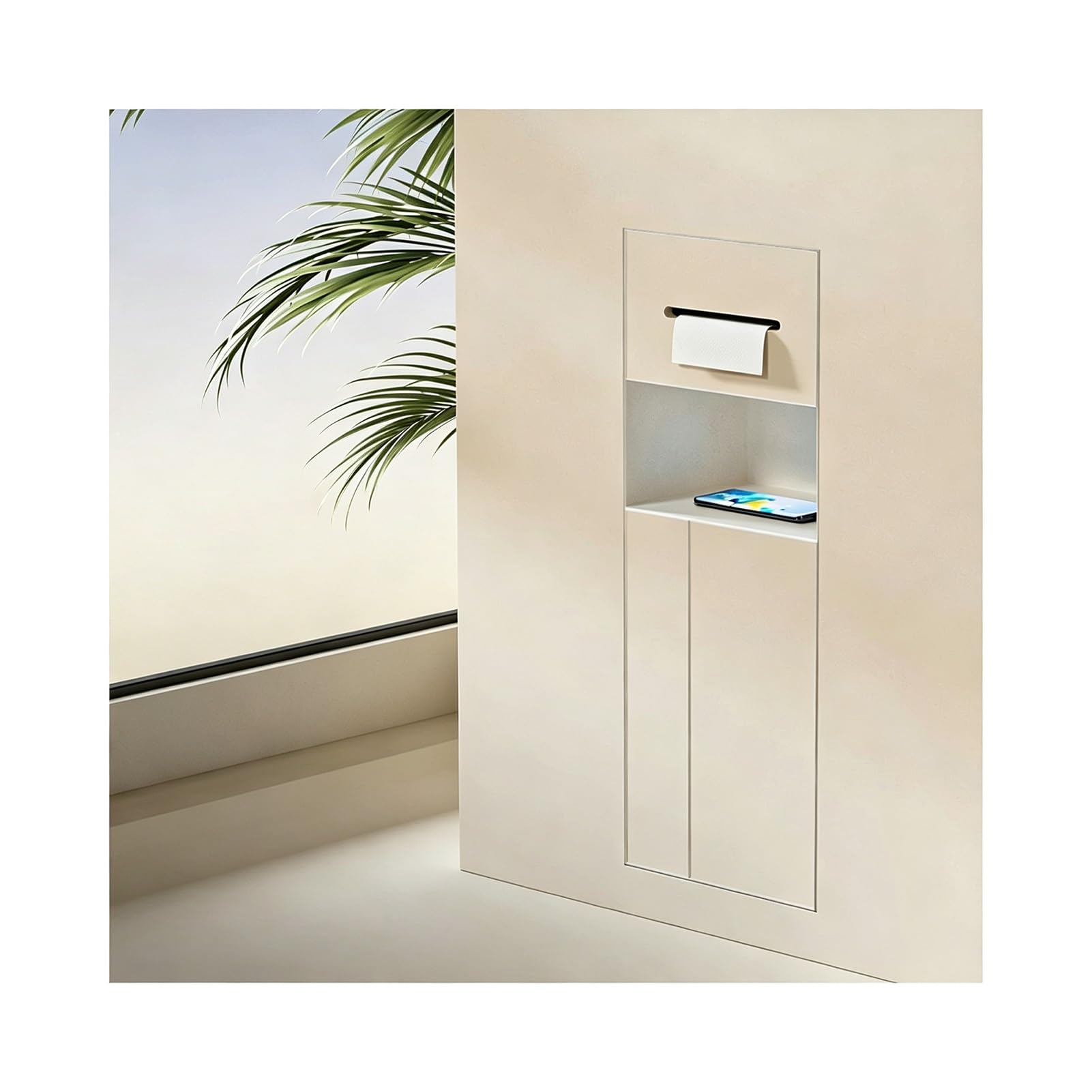 Znqndsr White 1 Recessed Toilet Niche, Concealed Trash Can Niche For Hoom Hotel Bathroom