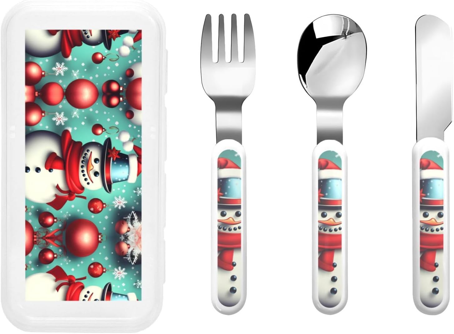 Merry Christmas Day Flatware 3 Pieces Set For Dinners, Stainless Steel Cutlery, Forks, Dinner Knife, Dinner Spoon
