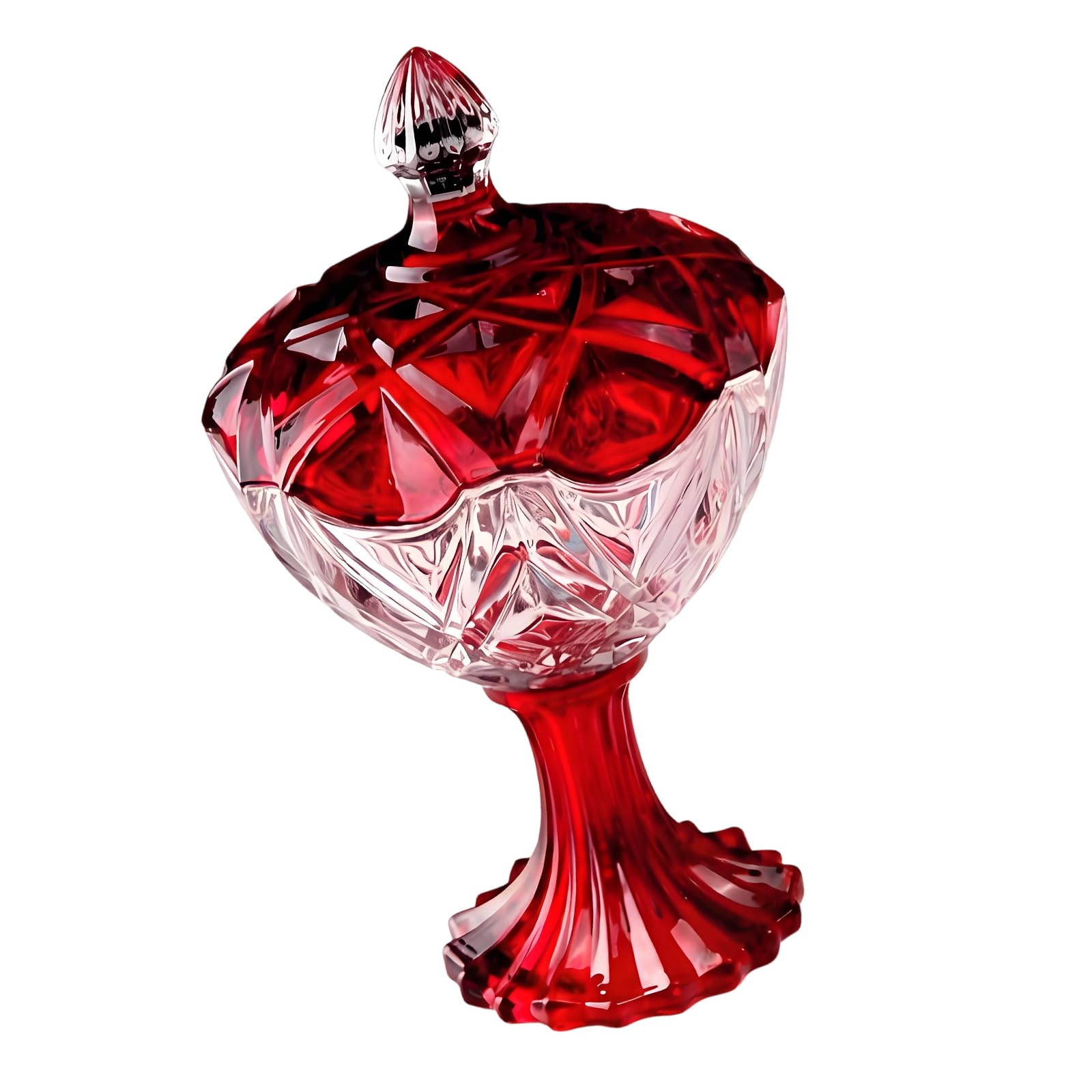 Msioytog Candy with Lid Christmas Crystal Candy Jar Decorative Covered Glass Jar Jewelry Box Buffet Biscuit Containers Covered Glass Jars Decorative
