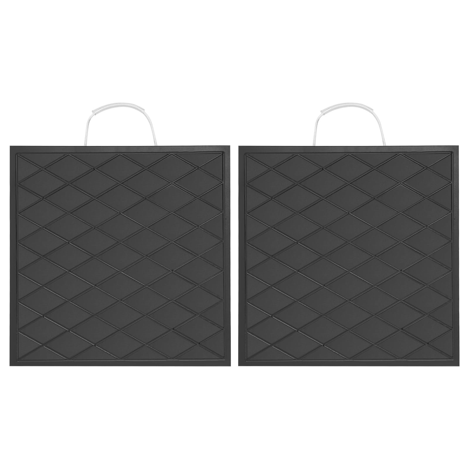2Pcs Medium Outrigger Pad 18" x 18" x 1.5" Thick, Heavy Duty Outrigger Pad for RV with Textured Surface and Built-in Handle for Crane, Wrecker, Tow Truck, Service Truck - Style B