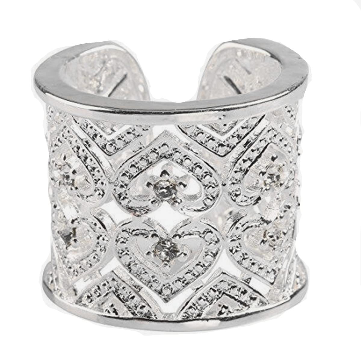 Europa Estilo 925 bañado en plata hueca oye blanco Zircon ajustable banda Ringe