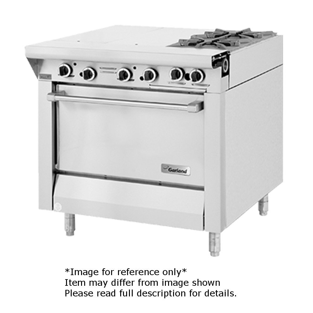 Master Series Heavy Duty 34" Gas Range with (3) 12" Even Heat Hot Tops & Standard Oven by Garland – Stainless Steel, Stainless-Steel, Model M43-3R