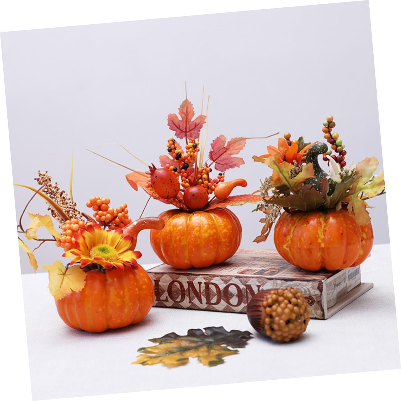 TOPBATHY 5 Stück Halloween Kürbis Kürbisornament Heimdekoration Künstlicher Halloween Pflanzendekoration Thanksgiving Dekoration Szenenlayout PVC