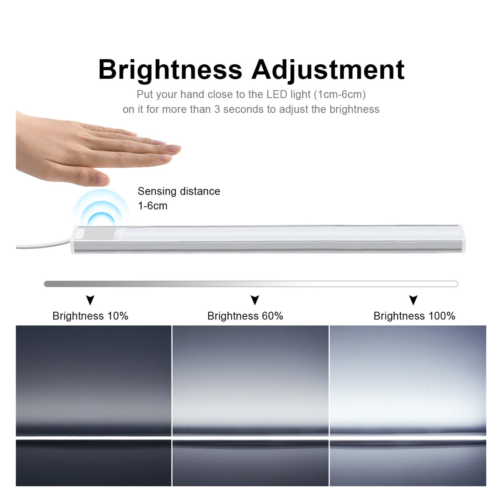USB LED Bar Unter Schrank Licht Innen Küche Dekor Schlafzimmer BeleuchtungBewegung Sensor Nacht Lampe Bewegungsmelder(White,30cm)
