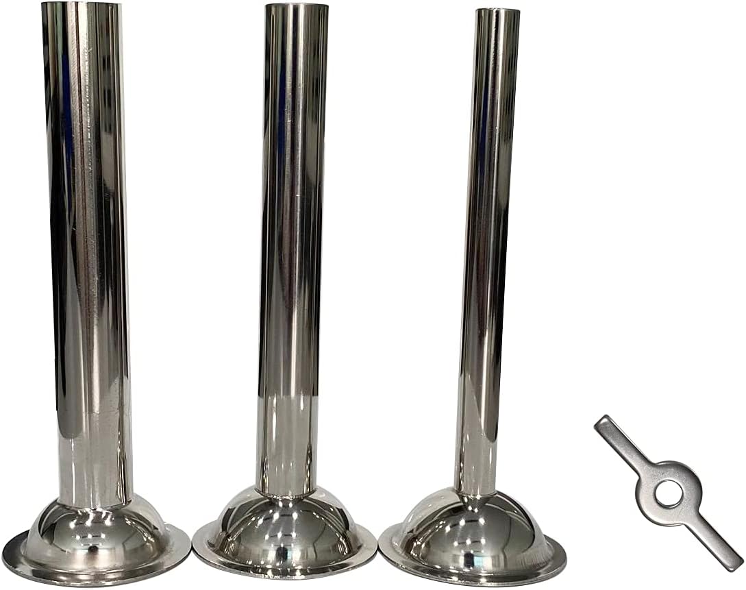 DGQ 3 Sizes Sausage Stuffer Kit Stuffing Tubes Stainless Steel Sausage Stuffer Funnels Sausage Maker Accessories with 1 Retainer Ring for #5 Meat Grinder Food Grinder