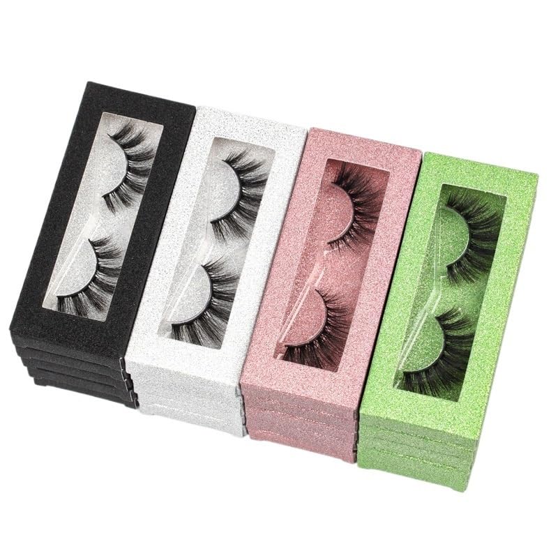 UAMOU Lashes 4 10 100PCS 3D Mink Lashes Bulk Colors Eyelashes box package Fluffy Lashes Messy Fake Eyelashes