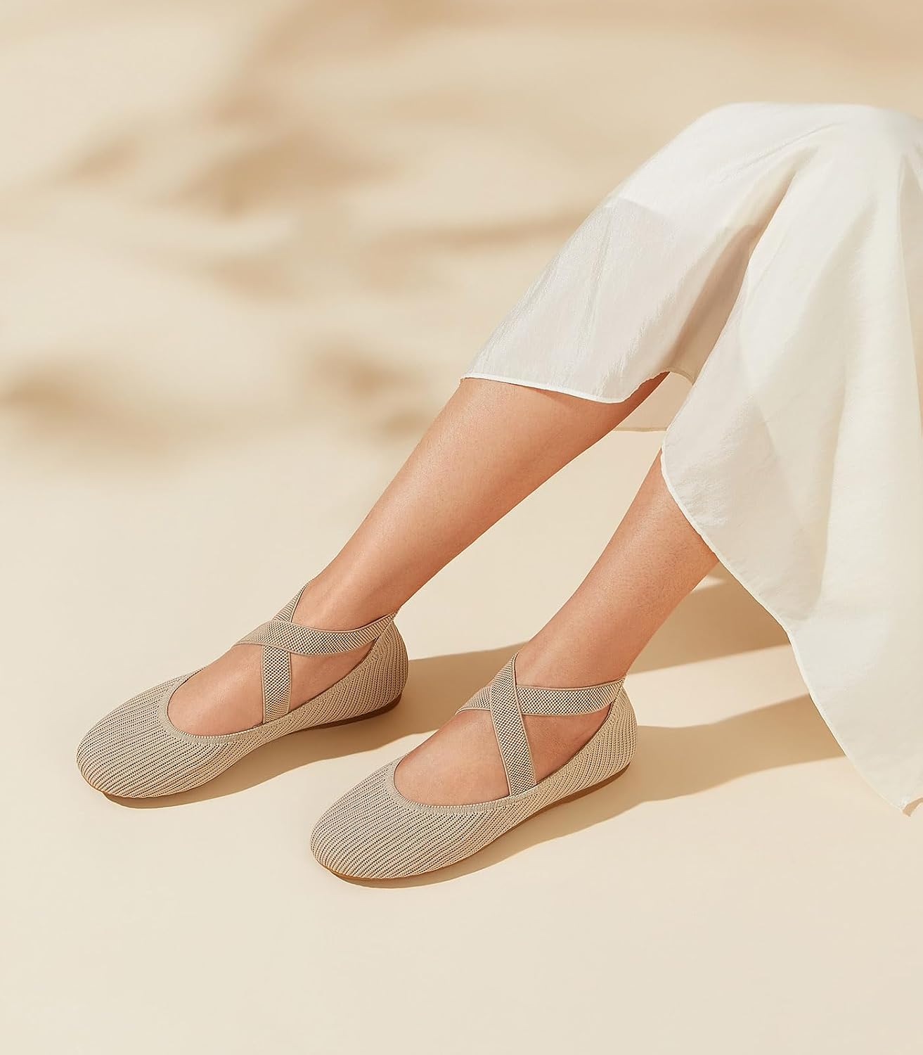Arromic Flats for Women Round Toe Ballet Flats with Ankle Straps Ballerina Flat Shoes Women Dressy Comfortable for Work Wedding Office Casual