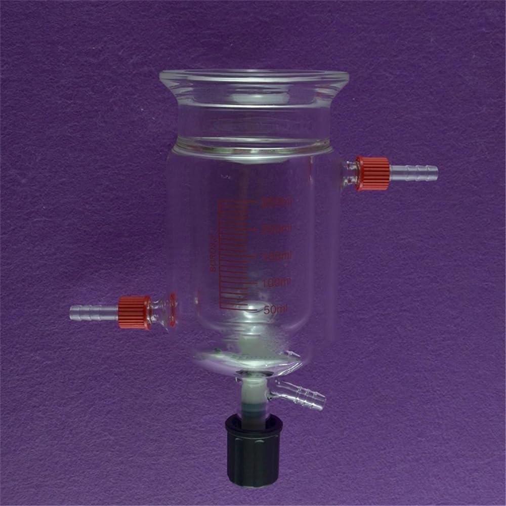 Cristalería de Laboratorio Matraz de reacción de laboratorio de tres cuellos con válvula de PTFE(2000ml)