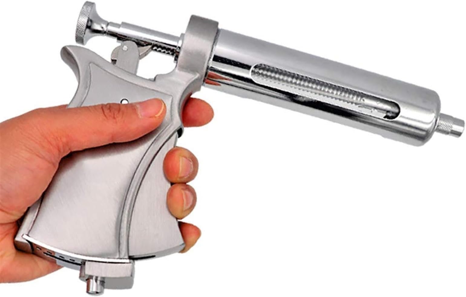 Cattle Syringe Gun, Stainless Steel Semi-Automatic Injector, Adjustable Dosage 2ml to 5ml for Vaccination in Livestock