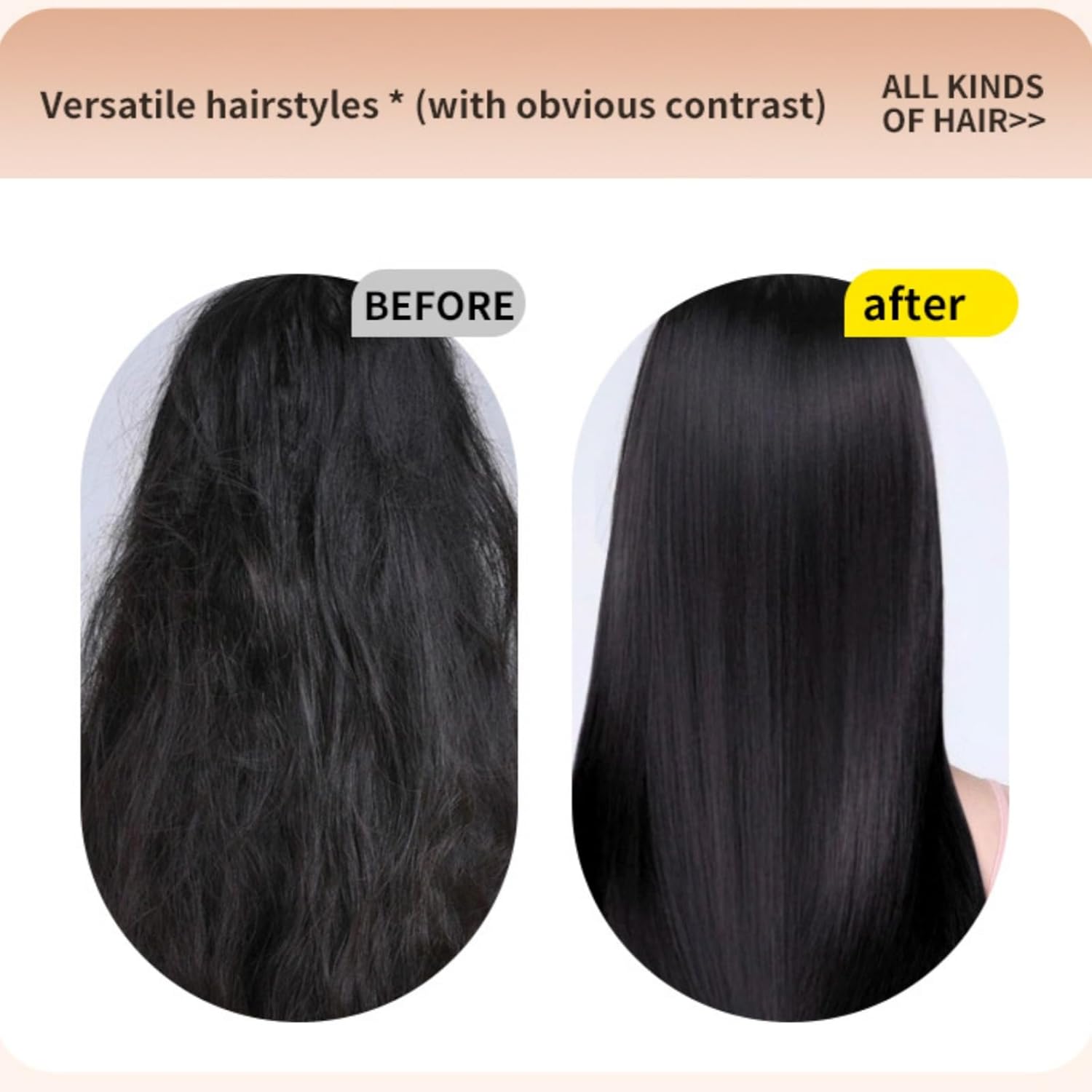 Mini Portable Hair Straightener, Cordless Travel Straightener Brush with 3 Heat Settings & Type-C Fast Charging, Smoothing for Frizzy & Wavy Hair, Ideal Gift (Pink) - Image 6