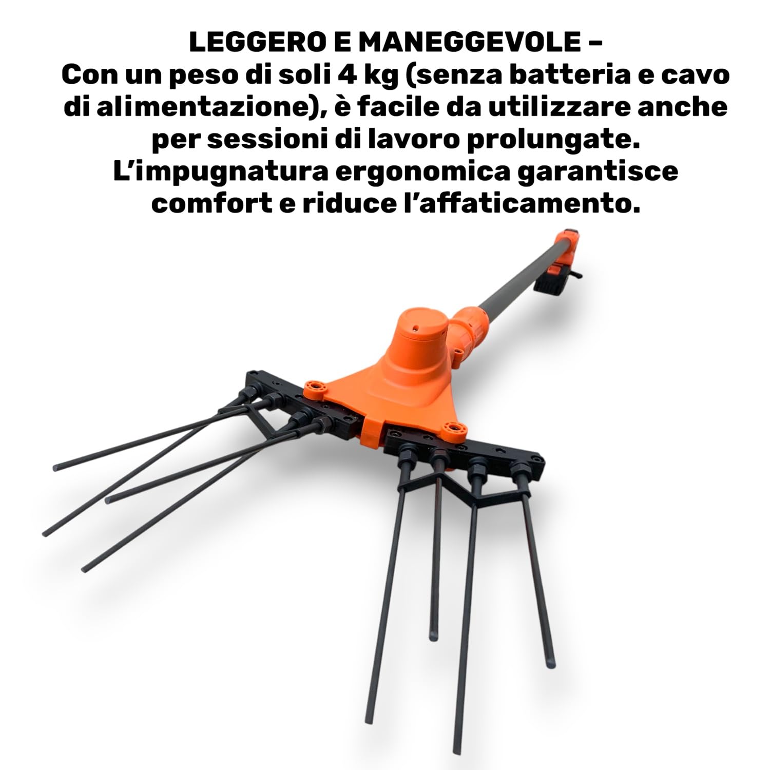 Abbacchiatore Scuotiolive Elettrico Multifunzione a Batteria e Alimentazione 12V con Doppia Batteria da 128Vf 10000mHa Motore 140W 5 Velocità 800-1250BPM Display Digitale Pettine in Fibra di Carbonio