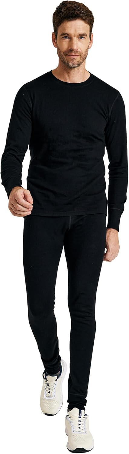 METARINO Men's 100% Merino Wool Base Layer Set Thermal Underwear Casual Top,Bottom for Hiking Travel Skiing