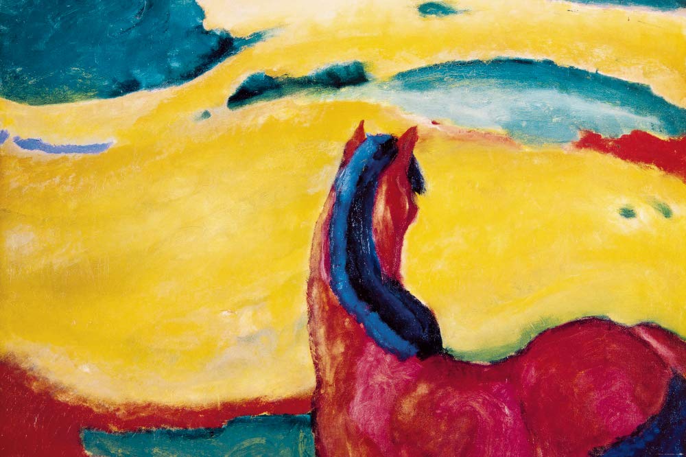 1art1 Franz Marc Poster 'Die Kleinen Gelben Pferde' – Leinwandbild 50x40 Cm, Auf Keilrahmen