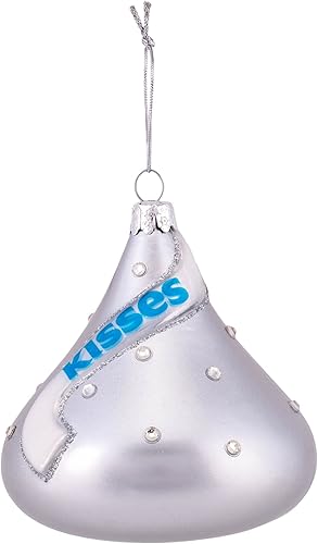 Kurt S Adler Hershey Kiss - Adorno de Navidad colgante de cristal de 3.5 pulgadas
