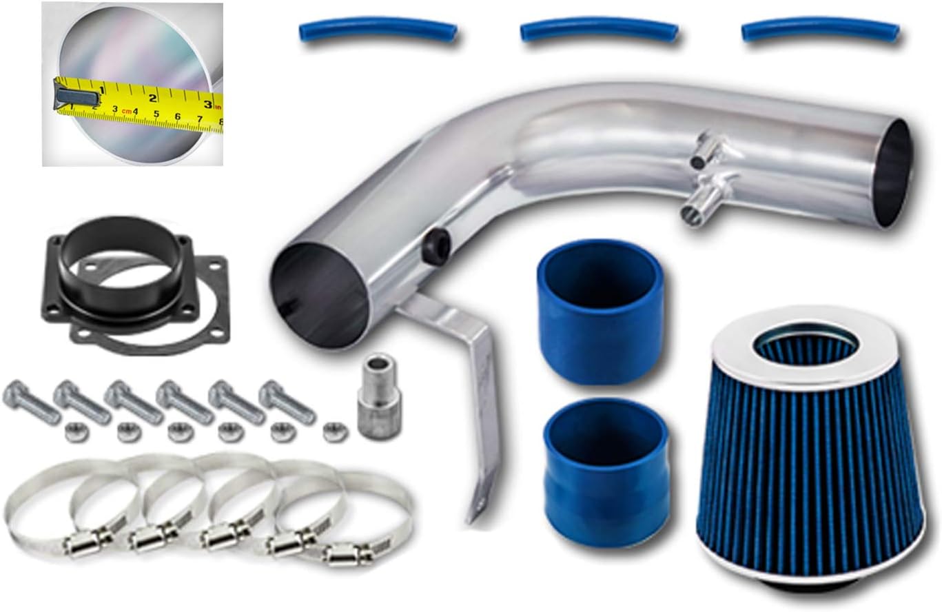 Short Ram Intake Kit with Reusable Blue Filter Compatible with Ford 97-03 F-150/ Expedition V8 4.6L 5.4L/ 97-99 F-250 V8 5.4L/ 98-99 Lincoln Navigator V8 5.4L
