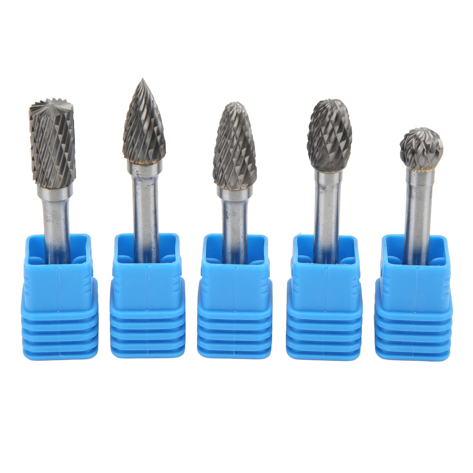 Juego de 5 Fresas Doble Corte de Carburo de Tungsteno 6x10 mm para Tallado Industrial en Mecánica, Aviación y Automoción (ADEFG)