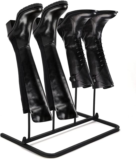 Trintion Boot Rack Holds 2 Pairs Wellies Iron Walking Shoes Stand Boot Trees Storage Holder Indoor and Outdoor Shoe Racks for Wellington Walking Riding Boots