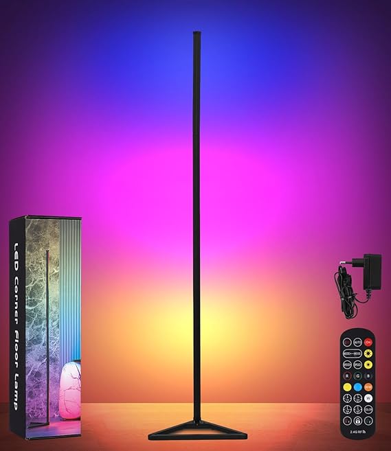 Zaxiva Zaxiva LED Floor Lamp, Modern RVG Mood Lamp with App, Remote Control, 16 Million Colors, Music Sync and Timer, Floor Lamp for Living Room, Bedroom, Game Room & Home Decoration