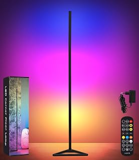 LED Stehlampe Wohnzimmer, RGB Ecklampe Dimmbar mit Fernbedienung