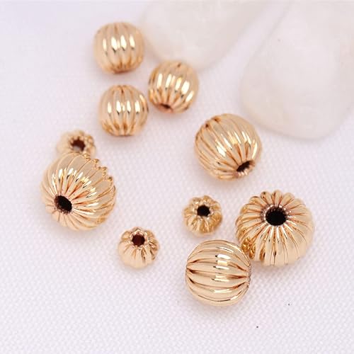 Miniatura 5 de JOE FOREMAN 100 cuentas espaciadoras rellenas de oro amarillo de 14 quilates hipoalergénicas de 0.118 pulgadas para hacer joyas, cuentas de metal al