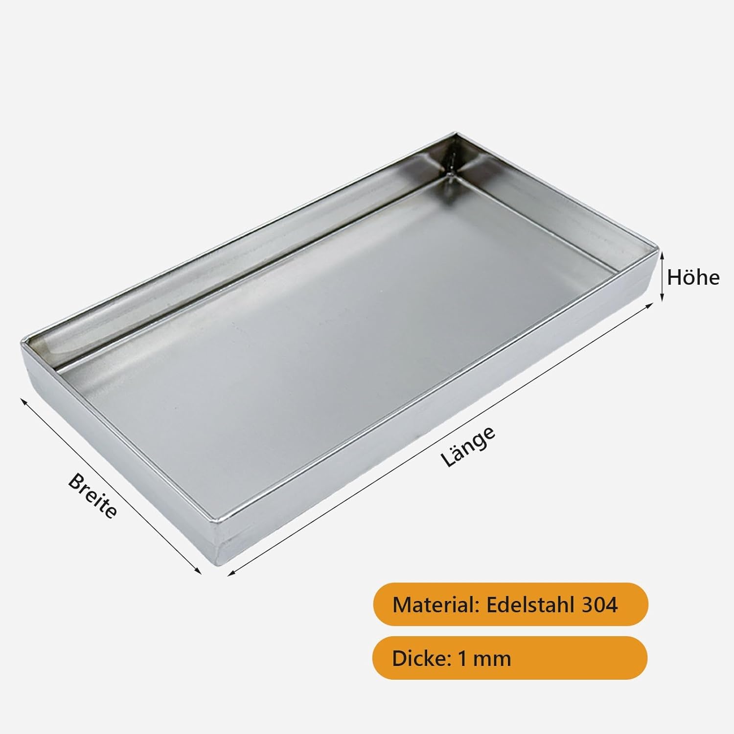 Washing Machine Drain Pan, No Leak 304 Stainless Steel Washer Drip Tray, 1MM Thickened Dishwasher Leak Pan for Floor Protection, Easy to Clean(50x30x5cm)