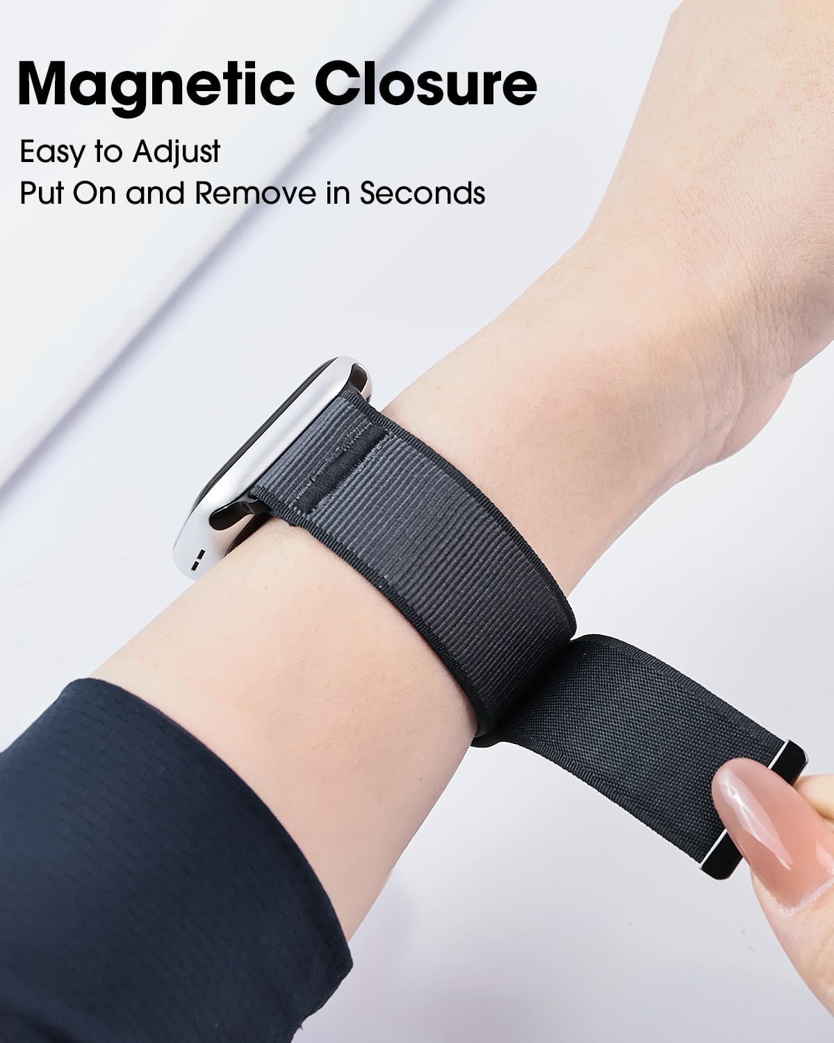 Fabric Magnetic Band Compatible with Apple Watch Band 38mm 40mm 41mm 42mm 44mm 45mm 46mm 49mm, Sport Loop Nylon Strap for iWatch Series 11 10 9 8 7 6 5 4 3 2 1 SE Ultra for Women Men