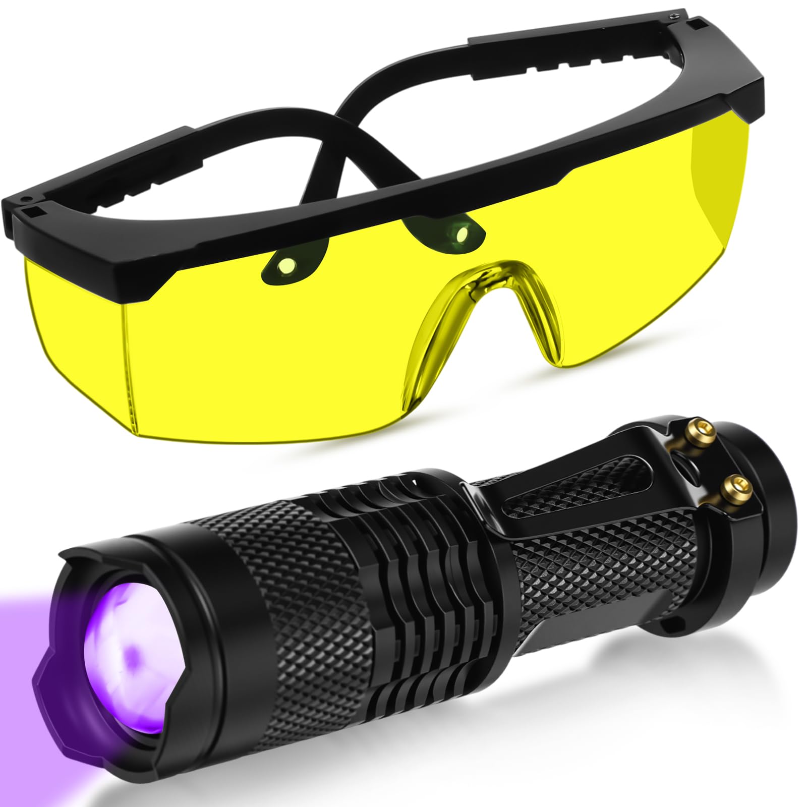 Air Conditioner Leak Detector Tool AC Leak Automotive Kit UV Light Oil Dye Detection with Protective Glasses for Dog/Cat Urine, Dry Stains, Bed Bug, Resin Curing(Sk68)