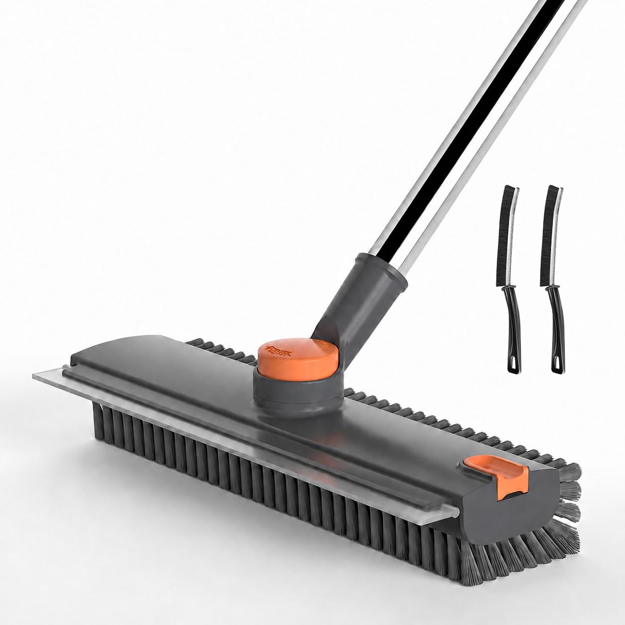 Brosse à récurer les joints noirs et moisissures de douche avec manche long et raclette de sol