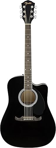 Fender FA-125CE Dreadnought - Guitarra acústica, color negro