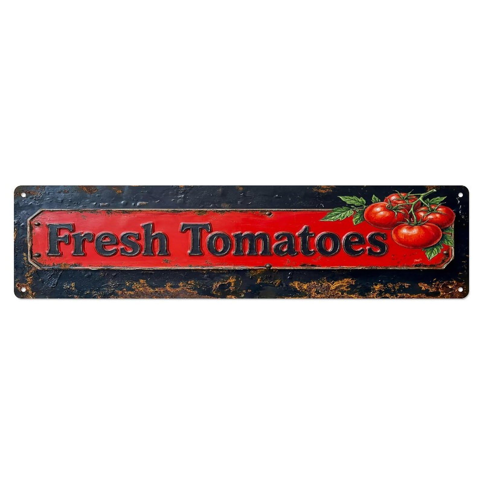 Vintage Fresh Tomatoes Organic Farmhouse Metal Tin Sign