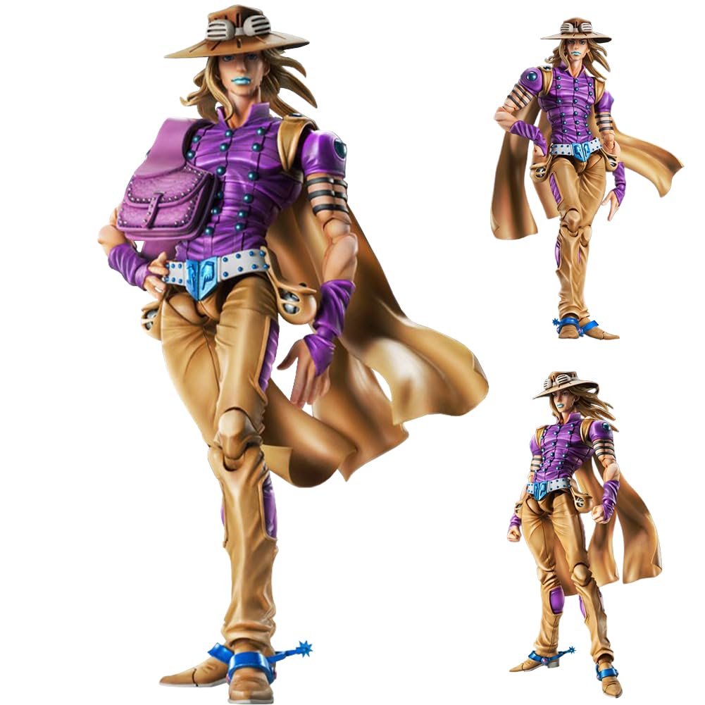 Xinchangda Gyro·Zeppeli Action Figure Anime PVC Statue JJBA Movable Figures Change Accessories Multi Joint Model Collectible Decoration 16CM