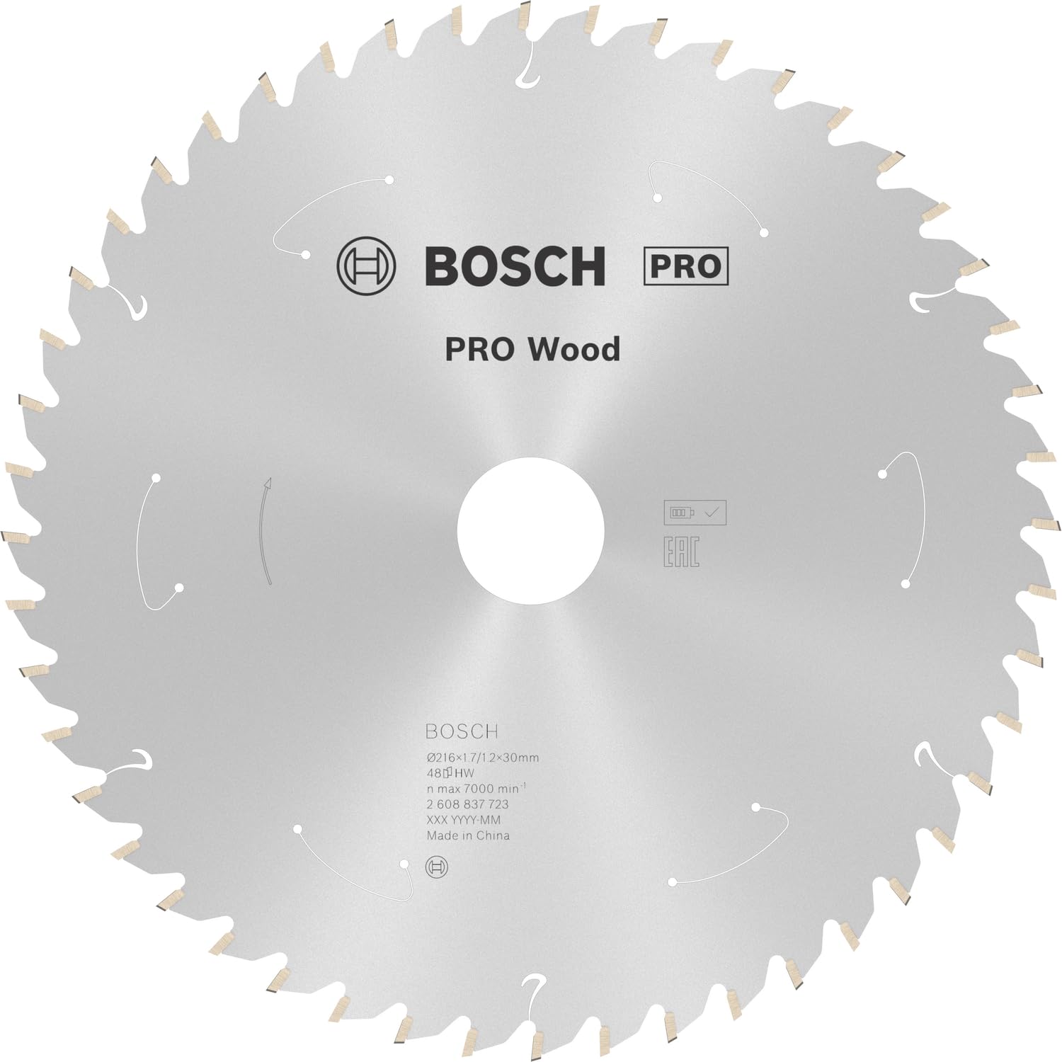 Bosch 1x Hoja de sierra circular PRO Wood cordless